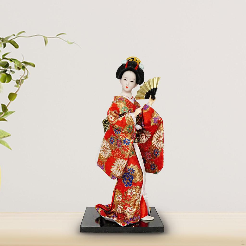 Asian Statue Collectible Figurine Japanese Kimono Geisha Doll Kabuki for Birthday