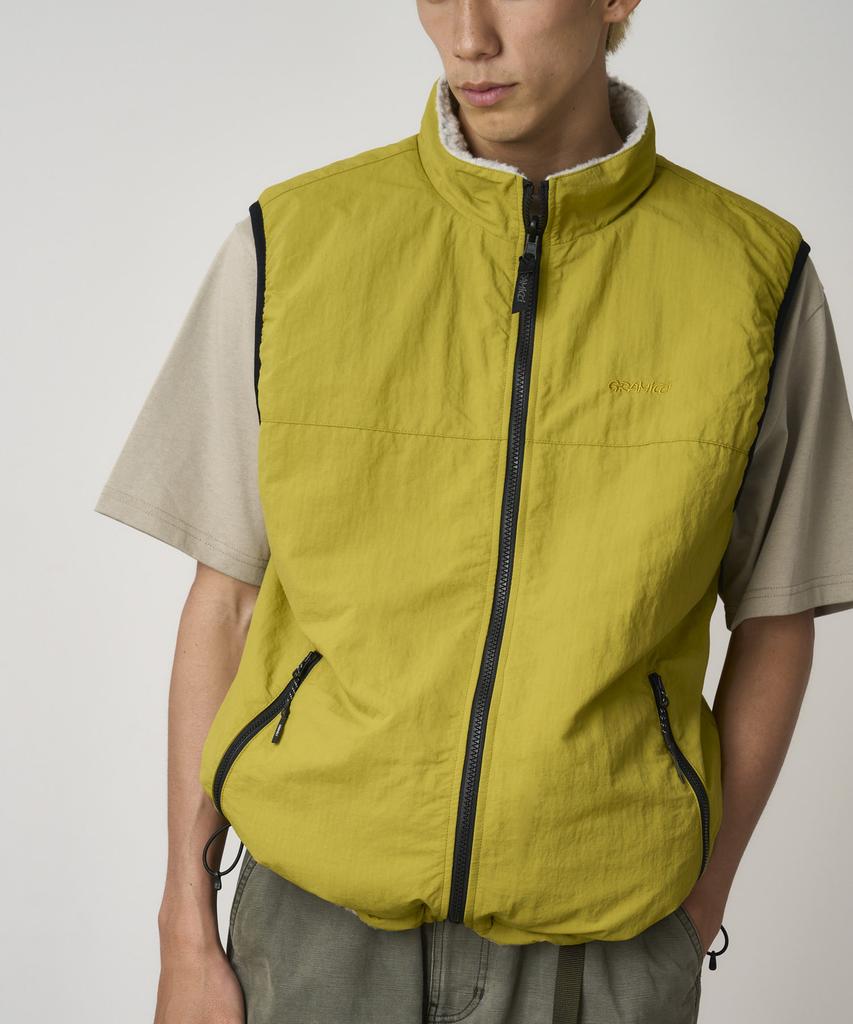 Gramicci Reversible Sherpa Vest Natural / Chartreuse