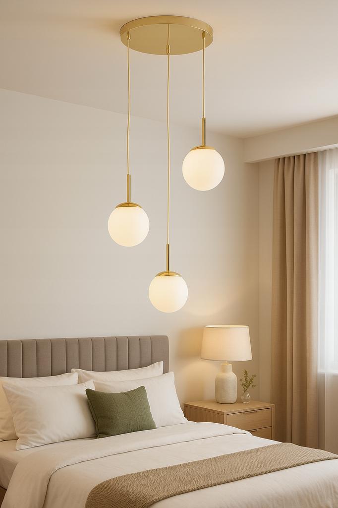 Pendant Ceiling Lamp Chandelier Balls Gold Modern Glamour