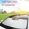 Front Windshield Visor, Anti-Sun Heat Insulation Folding Shade, Titanium Silvery Thermal Cooling Baffle, Heat Release UV Protection, Summer Sunshade