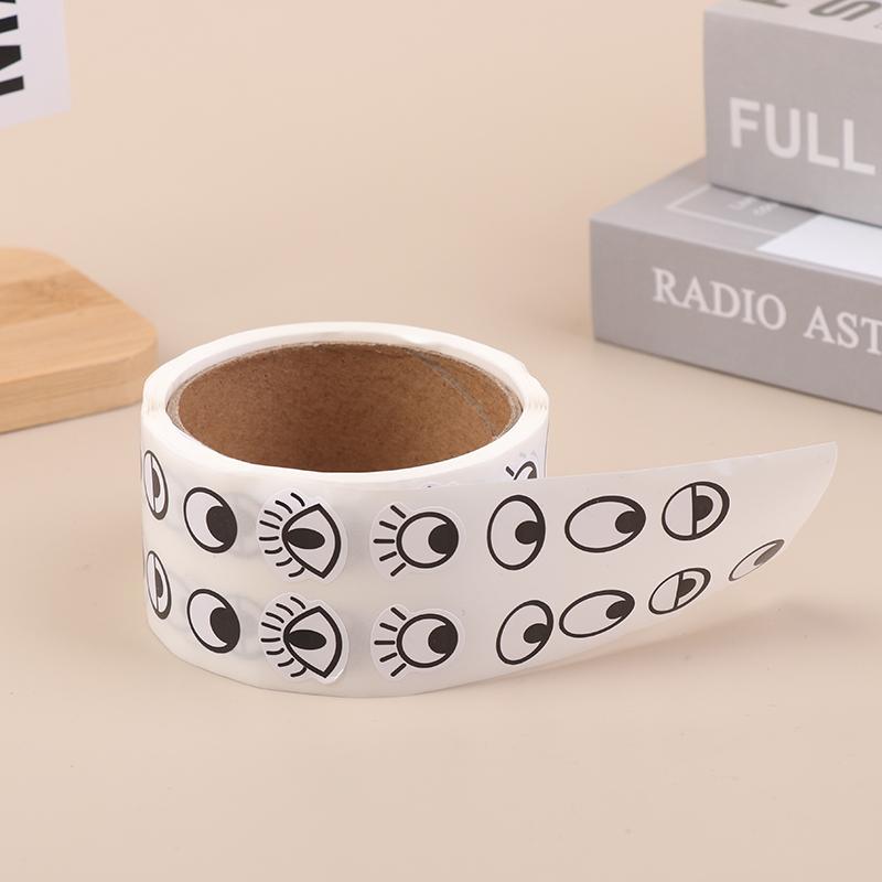 1000 Stück/Rolle Selbstklebende Augenaufkleber Mini Augenform DIY Aufkleber Schwarz Weiß Designs Halloween Party Kinderspielzeug Aufkleber