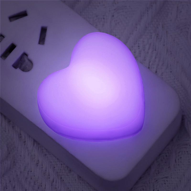 Heart-Shaped LED USB Night Light with Power Bank - White, Warm, Blue, Pink for Bedroom or Dorm Table 