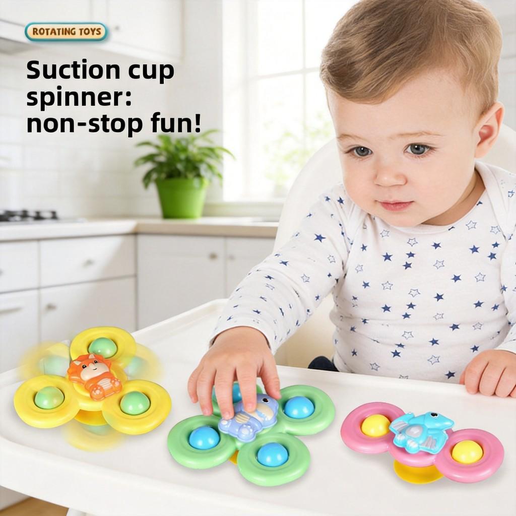 Infant Spinner Toy Pack With Plastic Material For Bath And Classroom Fun