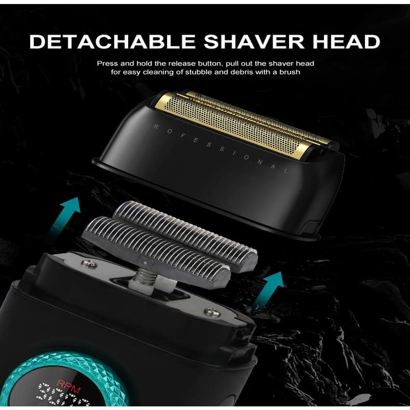 Reciprocating Household Shaver with High-speed Motor, Digital Display and Rechargeable Professional Electric Shaver for Men  Safe and Skin-friendly