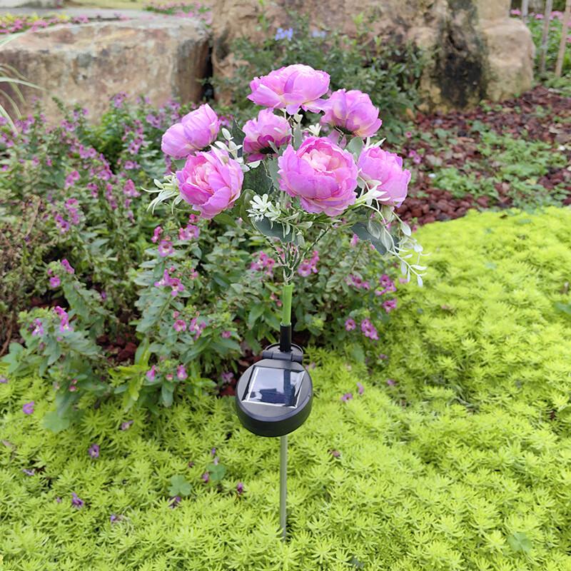 Solar Powered Peony Flower Garden LED Light