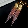 Explosive Super Flash Full Diamond Long Fringed Earrings
