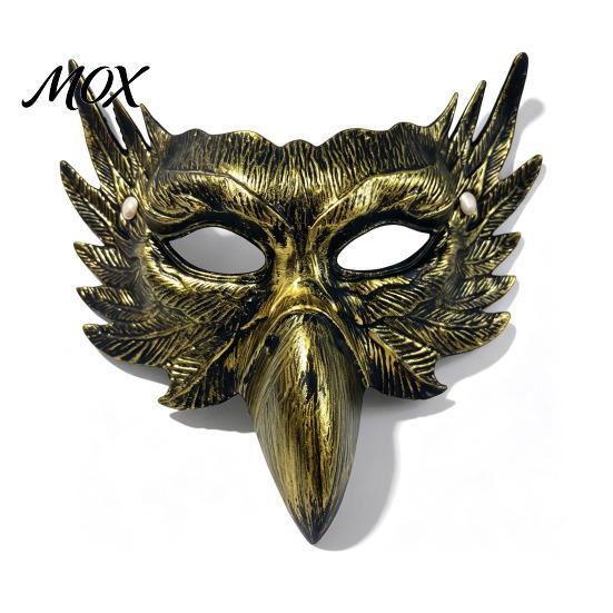 Goldene Vogel-Gesichtsmaske Halloween Adler Halbmaske, Vintage Gold Venezianische Maskenball-Party Gothic Cosplay Requisiten Retro Schwarz