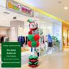 Large Base Christmas Tree Decoration with Santa, Reindeer, and Snowman Balloons for Kindergarten