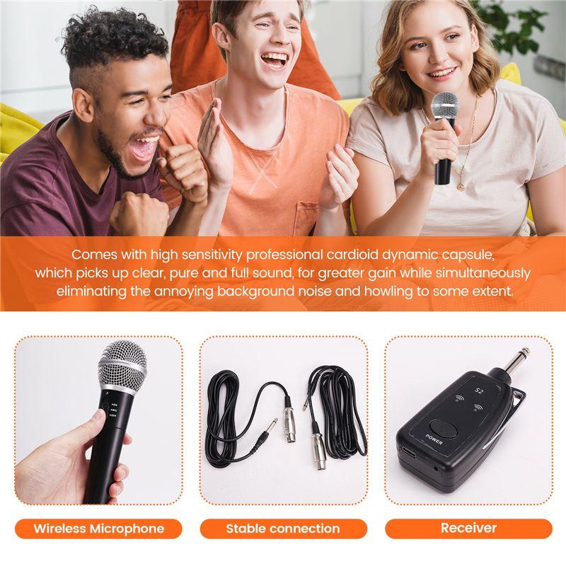 ABNR Microphone Dynamic Handheld Microphones Karaoke Mic With Receiver For Wedding Club