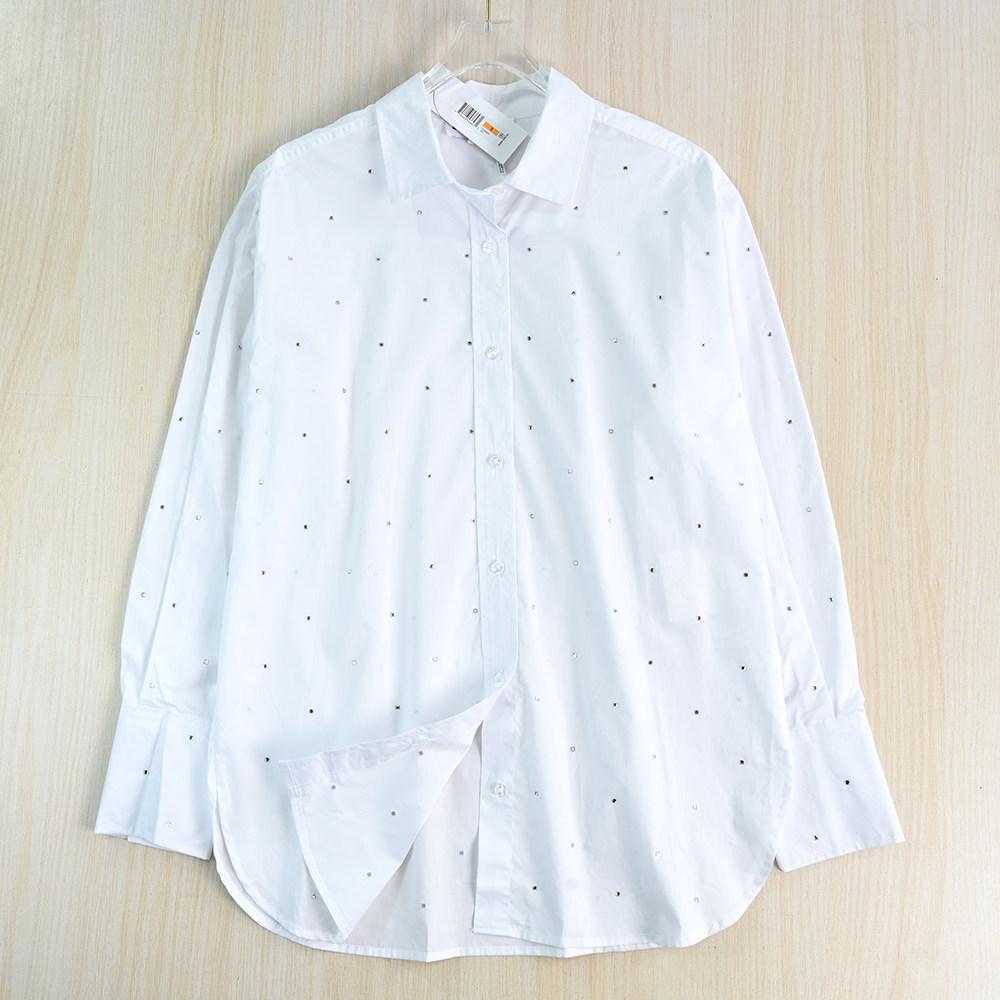 Siqi Women's Spring Rhinestone Long-Sleeve Casual Shirt