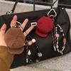 Trendy Handmade Hat Keychain Y2K Braided Rope Beaded Keyring Ins Style Key Holder Bag Pendant  Hanging Decoration