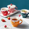Kreative schöne Erdbeere Becher Keramik Wasser Tasse Kaffee Tasse Milch Tasse Becher Nachmittagstee große Kapazität Wasser Tasse