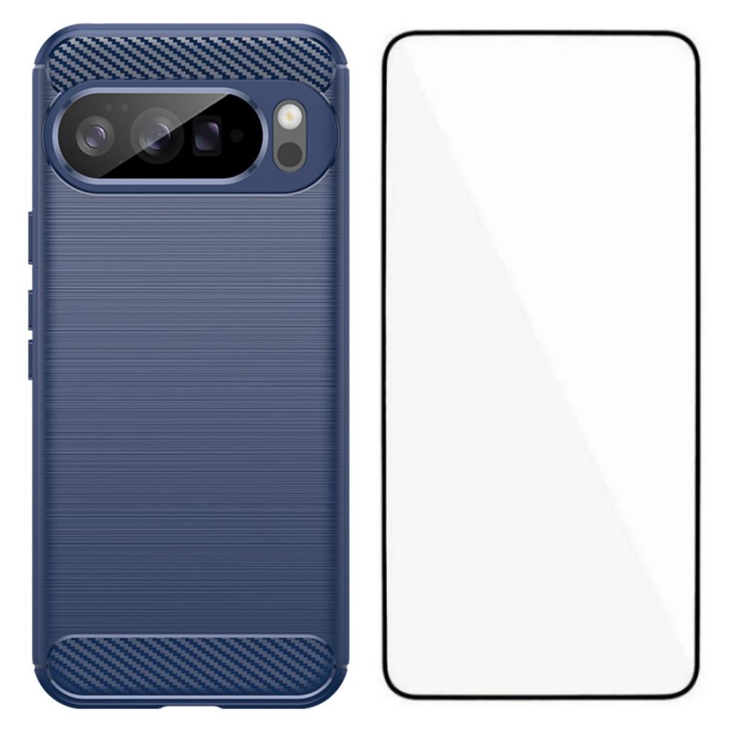 For Google Pixel 10 Pro XL Case with Tempered Glass WANLONFENG LS Series Brushed Texture TPU Phone Cover