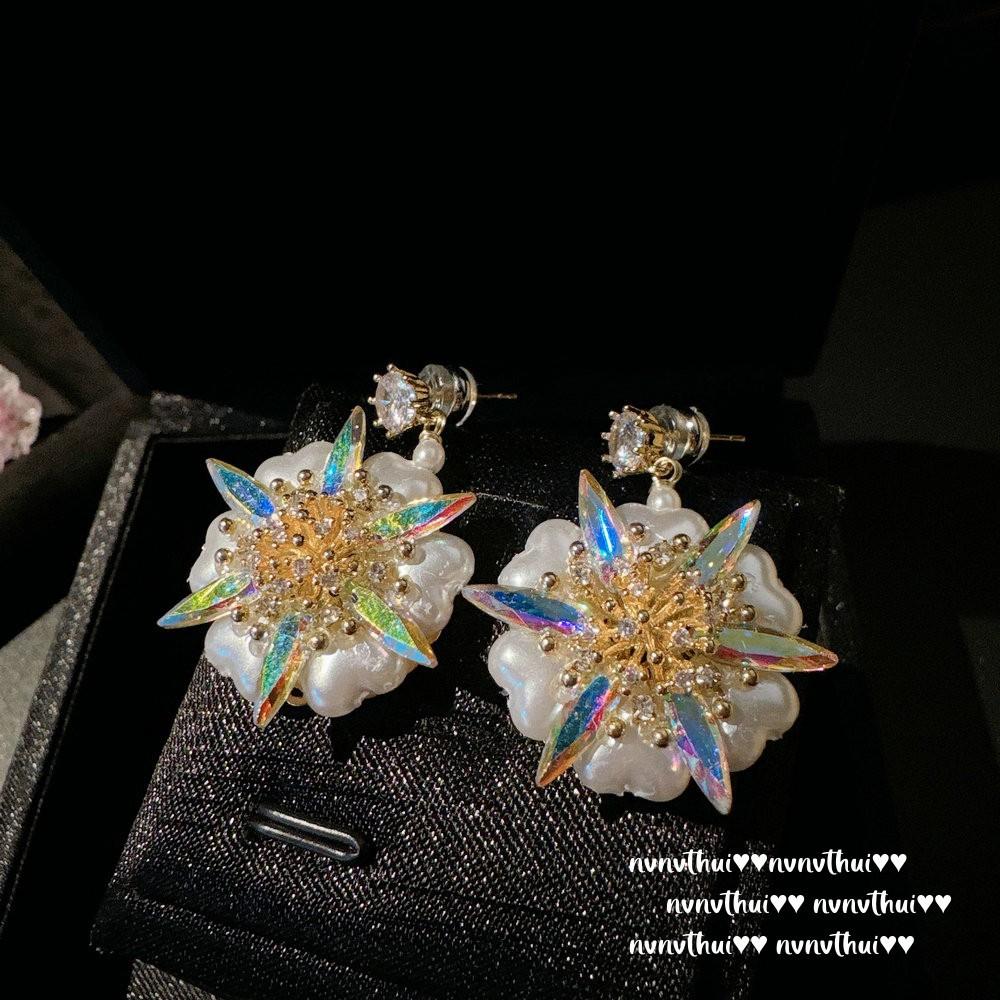 

Beauty Is On The Tip Of The Heart, Rich Flowers, Ice Beads, Gemstone Earrings, Mermaid Ji, Snowflake Zircon Fritillary Earrings.