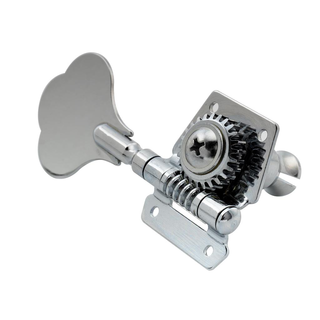 Musiclily open gear type bass 4-in-line tuners, chrome.