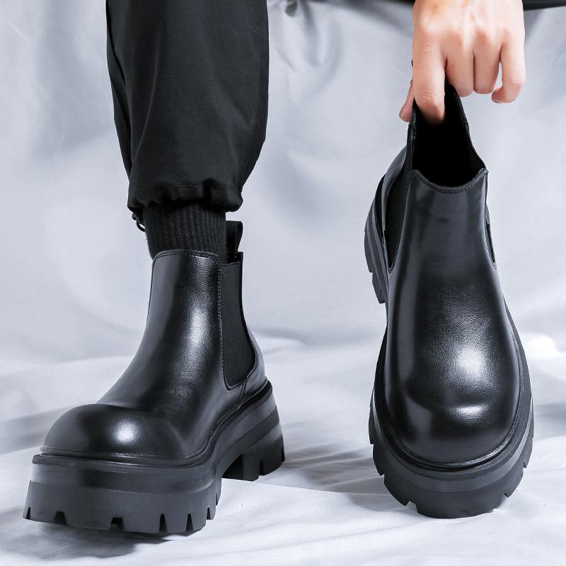 New Chelsea boots men's new British low-top cigarette tube men's high-end thick-soled Martin boots 7367-Y