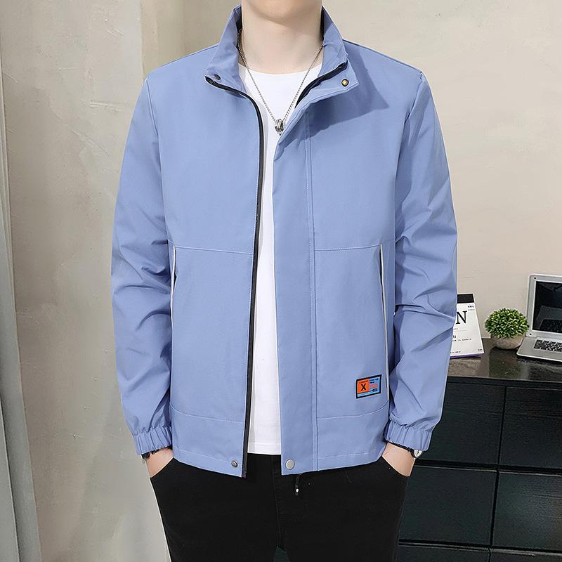 New Men's Jacket Spring and Autumn Youth Fashion Top Lapel Casual Work Jacket Thin