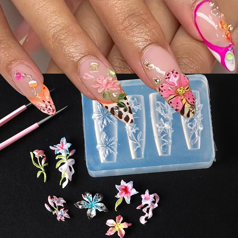 1Pc 3D Butterfly Diy Design Silicone Decorated Nail Art Templates Nails Mold Nail Manicure Art Mould Tools Decorations