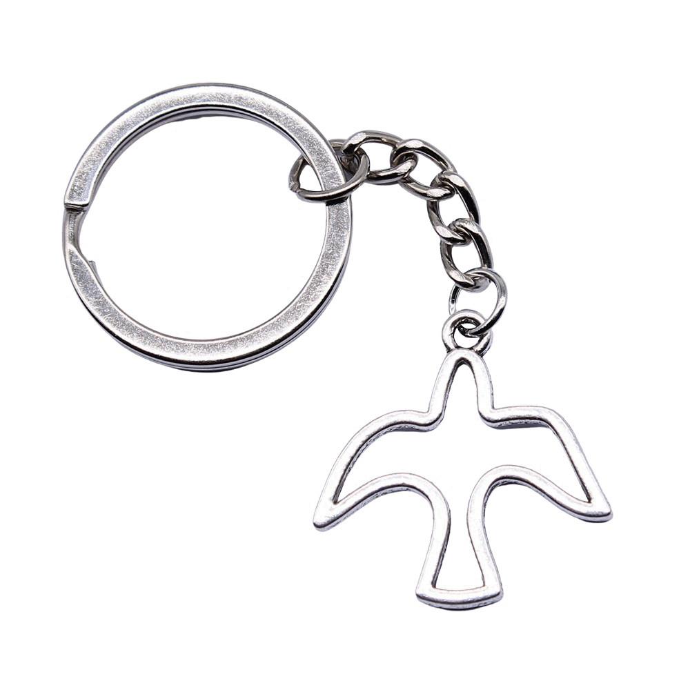 Pfauen Emaille Charms Eulen Schlüsselanhänger Vogel Anhänger Schlüsselring 28mm