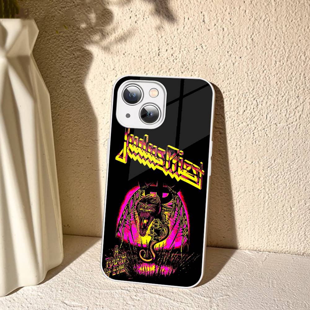 Band J-Judas P-Priest Gehärtetes Glas Für Iphone 14 13 12 11 Pro Mini XS MAX 14Plus X XS XR Hüllen