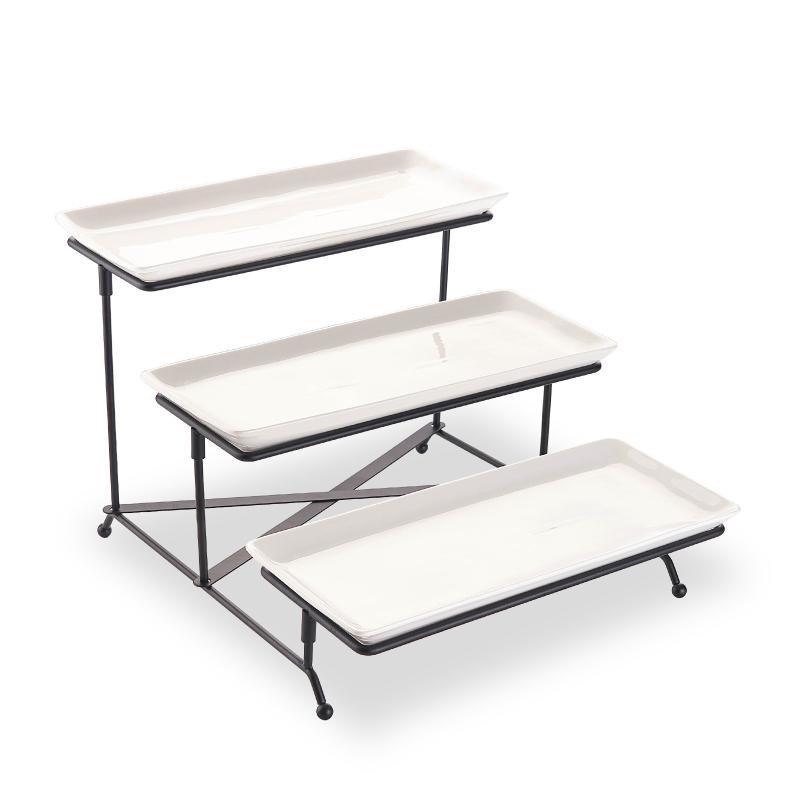 3 Tier Serving Tray Serving Stand With Serving Dishes For Dessert Table Display Set Large Platters For Entertraining