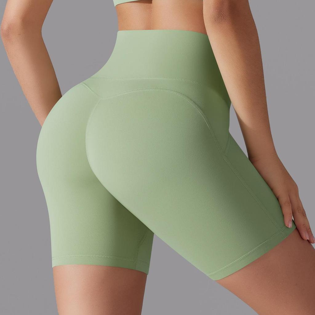 New Nude Tight Fitting Sports Shorts, No Need To Wear Underwear, High Waist And Hip Lifting Yoga Shorts, Running And Fitness Shorts For Women