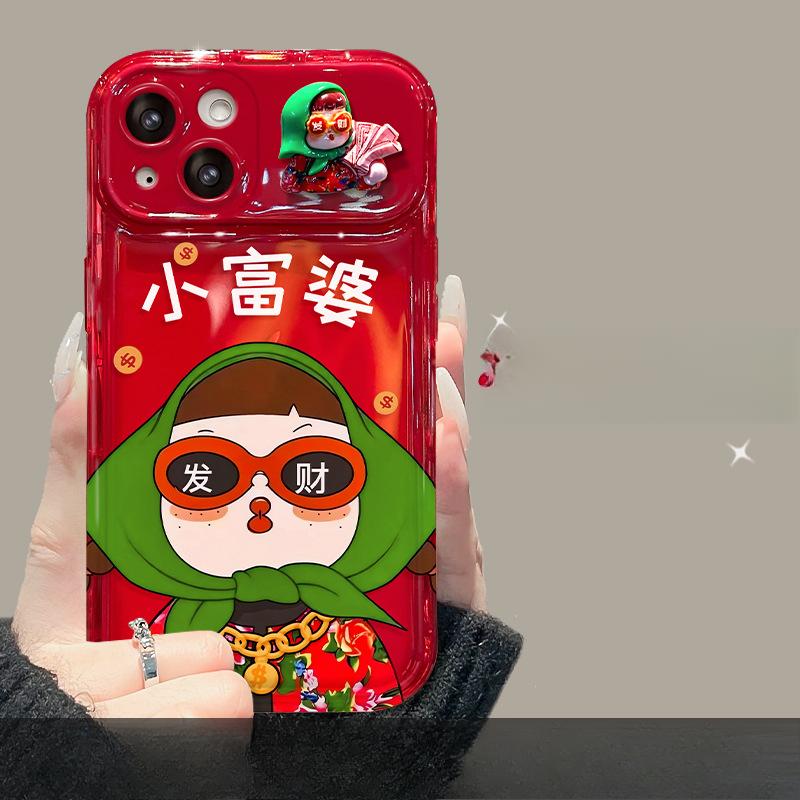 

Восточный богатый женский кукольный шнурок, подходящий для Apple 16 Чехол для мобильного телефона 15 Забавный прозрачный 14 Откидное зеркало 13/12/11 iPhone 6s Plus