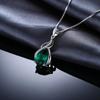 JewelryPalace 2.7ct Simulated Nano Emerald 925 Sterling Silver Pendant Necklace for Woman No Chain