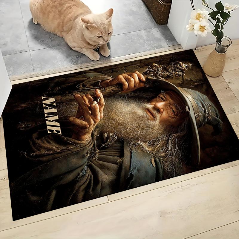 Custom Name Wizard's Ancient Wisdom Carpet Rug Customizable Soft Washable Anti-Slip Home Living Room Sofa Mats Personalized Rug. 090961