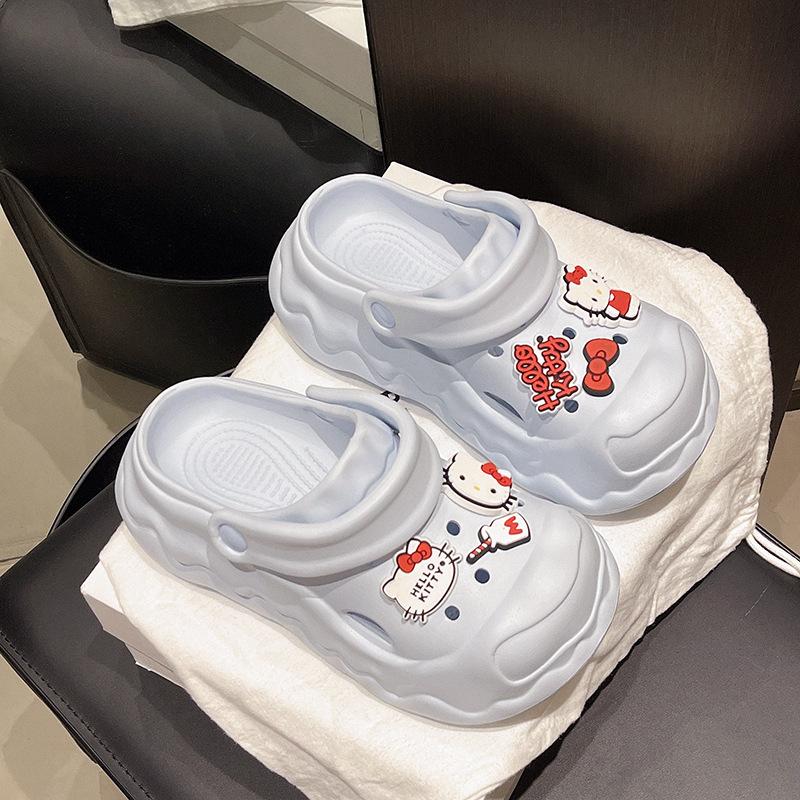 

Летом 2025 года новые милые мультяшные крутые тапочки, толстоподошвенные увеличивающие рост туфли с отверстиями и домашние нескользящие крутые тапочки. 40 синий