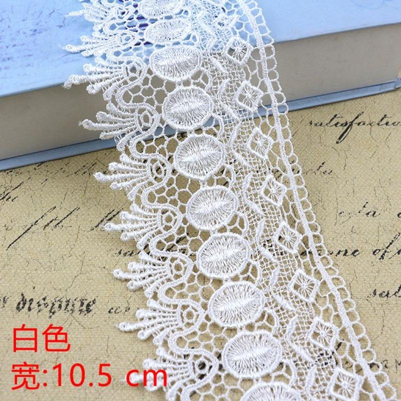 

Wide White and Black Lace, 10.5 Cm Long 1 Meter, Fringed Lace Accessories DIY Curtain Skirt Clothes Fabric Accessories Width 10.5cm белый