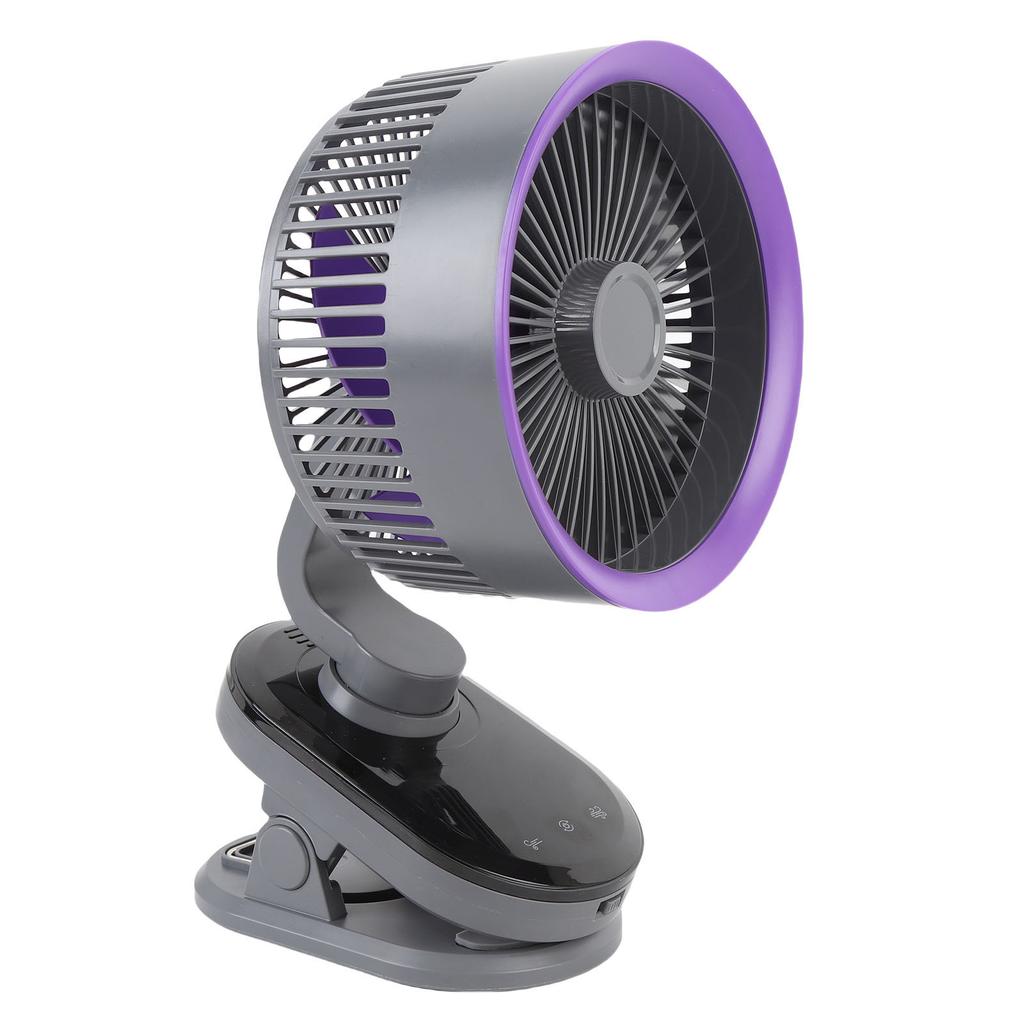 Auto Oscillating Fan 100 Speeds Low Noise Type C Charging Small Desk Fan with Touch Buttons and LED Display Screen