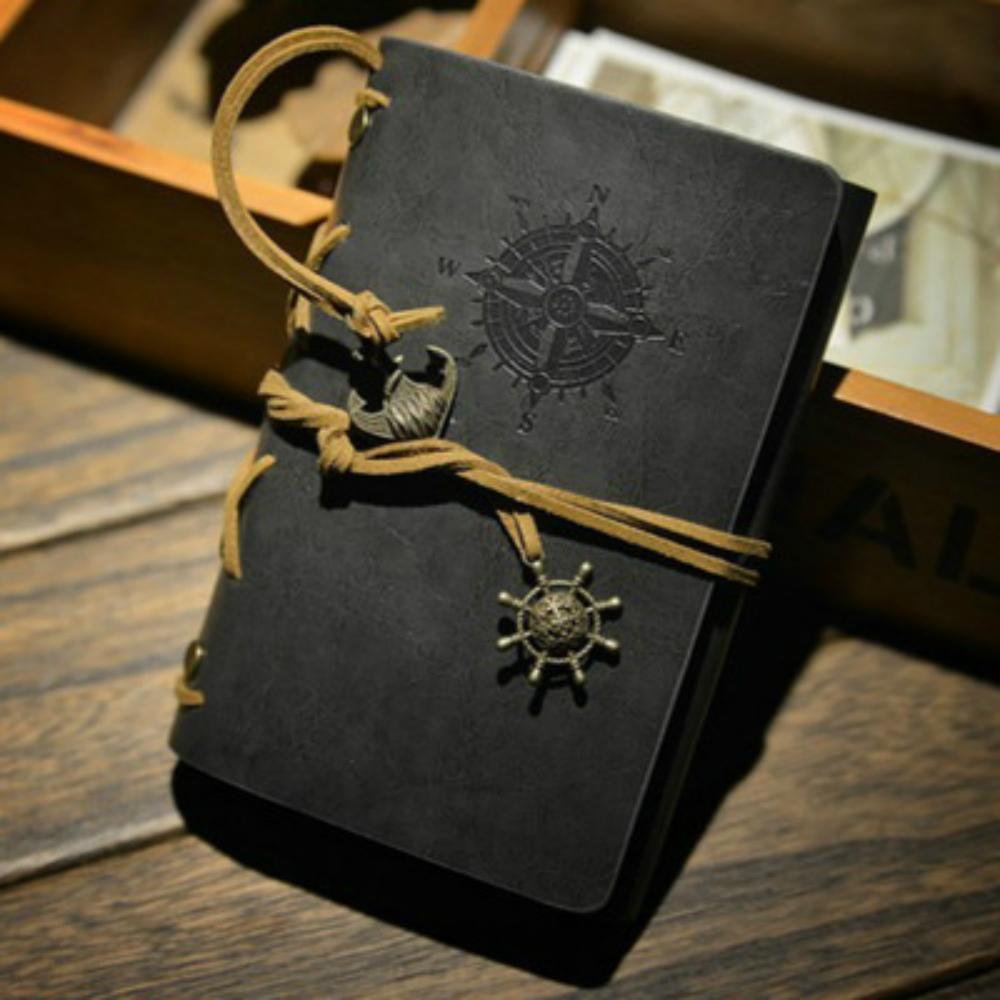 Пиратский дневник, модная индивидуальная записная книжка, журнал, тетрадь, спиральное кольцо, переплет, дневник, ретро-книга чёрный