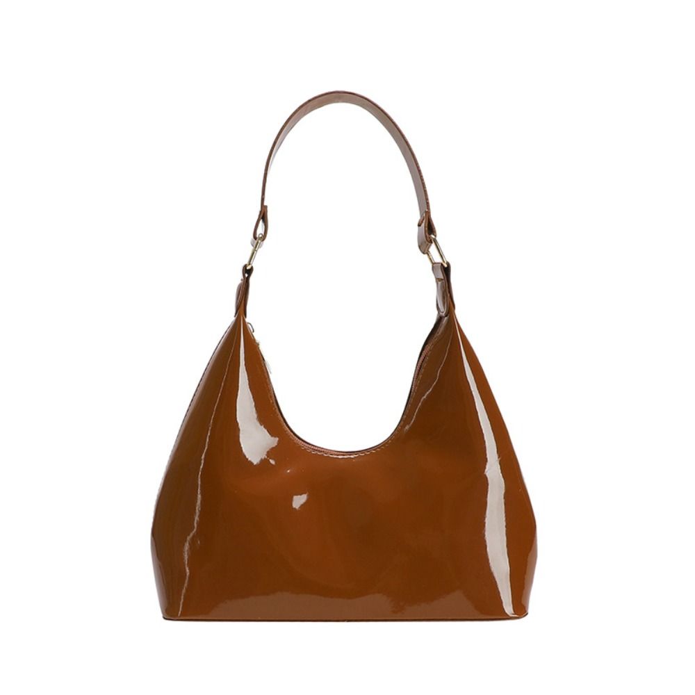 Fashion Glossy Shoulder Bag Solid PU Leather Messenger Bag Purse Women