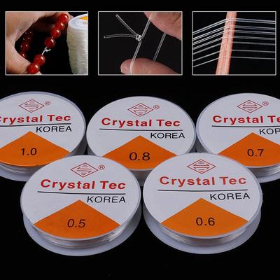 1Roll Wear Resistant Transparent Elastic Crystal Thread, DIY Braided Thread For Handmade Bead Jewelry