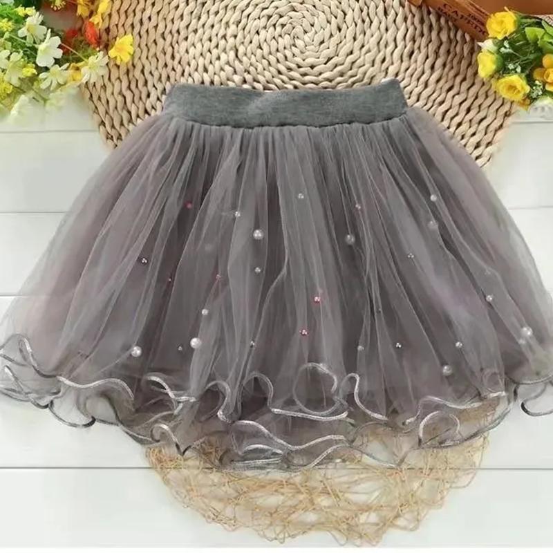 Girls Gauze Skirt Spring and Autumn Fashion All Match Pompous Skirt Princess Dance Skirt