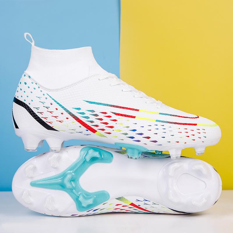 

Football Training Boots Professional High-Top Spike Shoes Non Slip Athletic Football Shoes Lace Up for Competition Training 45