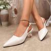 Fashion Women High Heel Sandals 2025 New Fashion Slip On Heels Women Pointed Toe Slingbacks Wedding Shoes Elegant Low Heels Dress Shoes