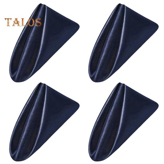 

Набор из 4 салфеток, которые можно стирать, усиленные края, яркие цвета, легко чистить, многоразовые салфетки, украшения для вечеринок и ужинов темно-синий