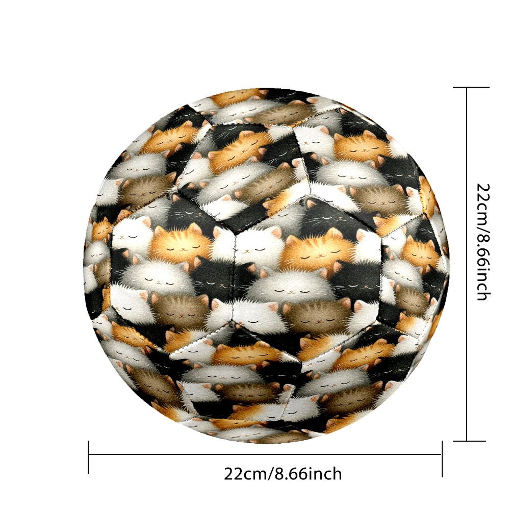 1pc Sleepy Cats Theme Soccer Ball Football, Size 5, Lightweight PVC, Outdoor Training Soccer Ball,Gift c65134