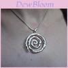 Bohemian Titanium Steel Snake Chain Necklace With Spiral Pendant For Women