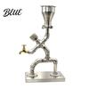 Metal Wine Accessory Vintage Industrial Dispenser Pipe Liquor Dispenser with Brass Tap Countertop Unique Spirit Whiskey Vodka Stand Home