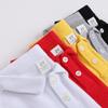 2025 Kids' Elastic Cotton Polo T-Shirts: Summer Short-Sleeve Solid Colors for Boys & Girls, Small & Medium Sizes.