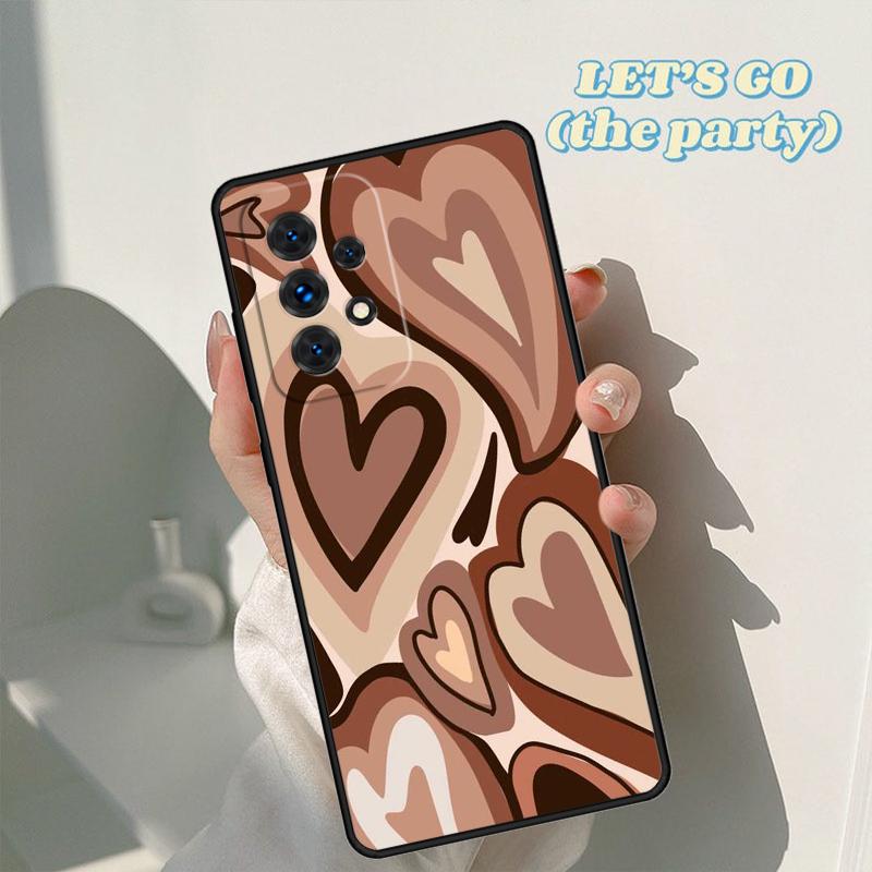 Latte Love Brown Heart Aesthetic phone case For Samsung Galaxy A42 A31 A40 A51 A71 A32 A80 A91 A52 A72 A20e A21S A50 A70 A11 A12