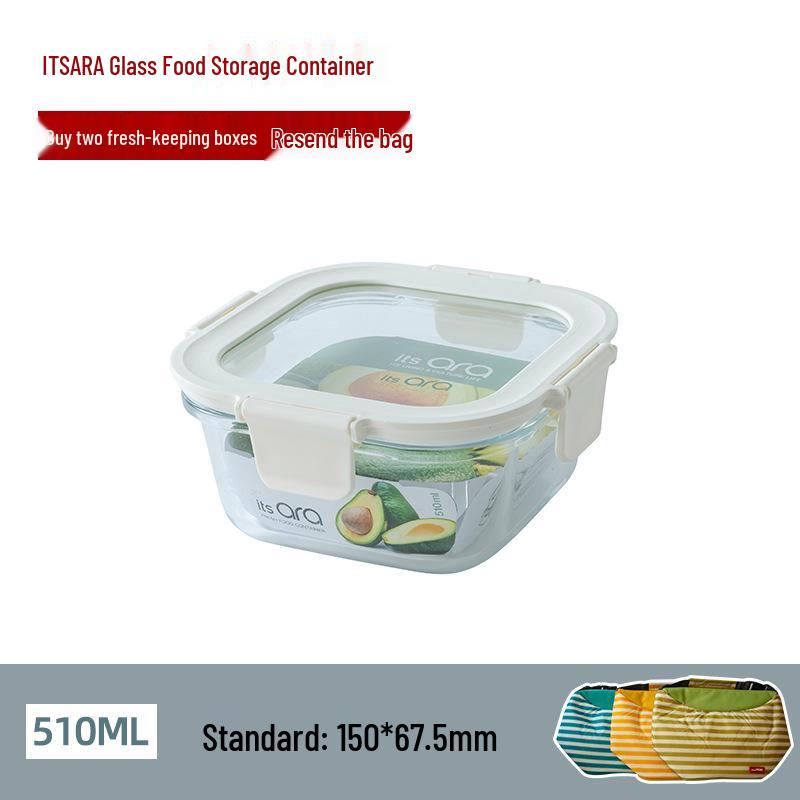 Lock & Lock 2-Piece Heat-Resistant Glass Lunch Box Set: Microwave and Refrigerator Safe, Sealed for Freshness. Gift-Ready.