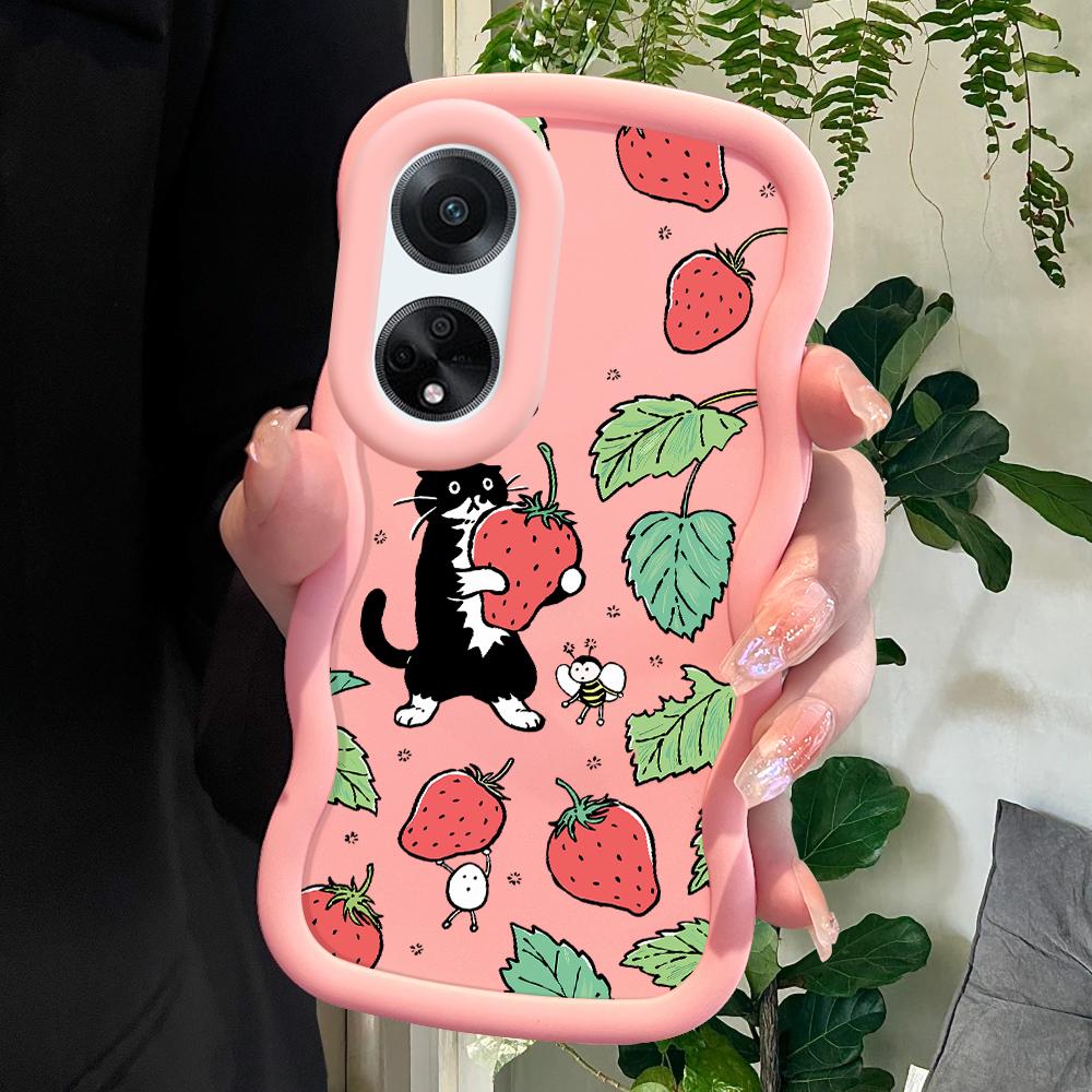 

Окрашенный узор Big Wave Edge Мягкий силиконовый материал Macaron чехол для телефона противоударный защитный резиновый чехол для OPPO Reno Realme OPPO Reno12 FS 5G