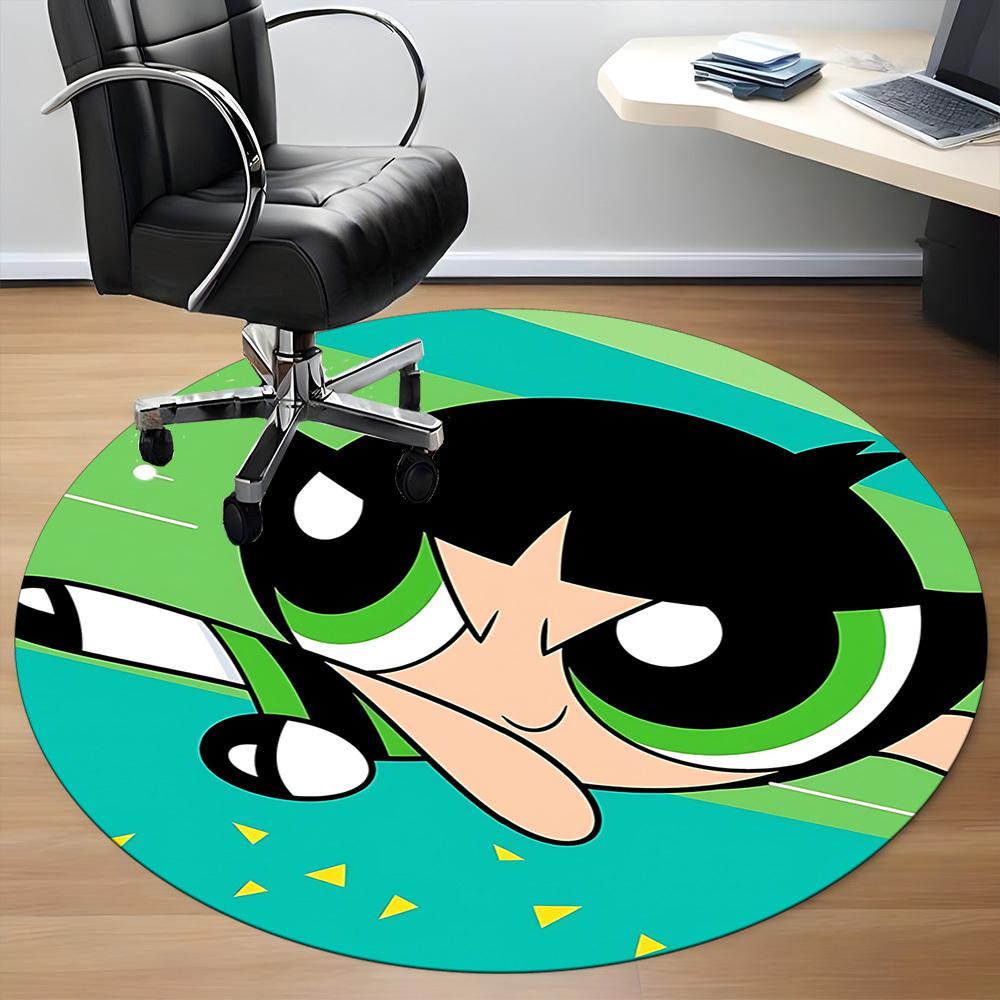 1pc Powerpuff Girls Blossom Office Round Area Rug, Under Office Chairs Bedroom Living Room Home Decor  a1022124