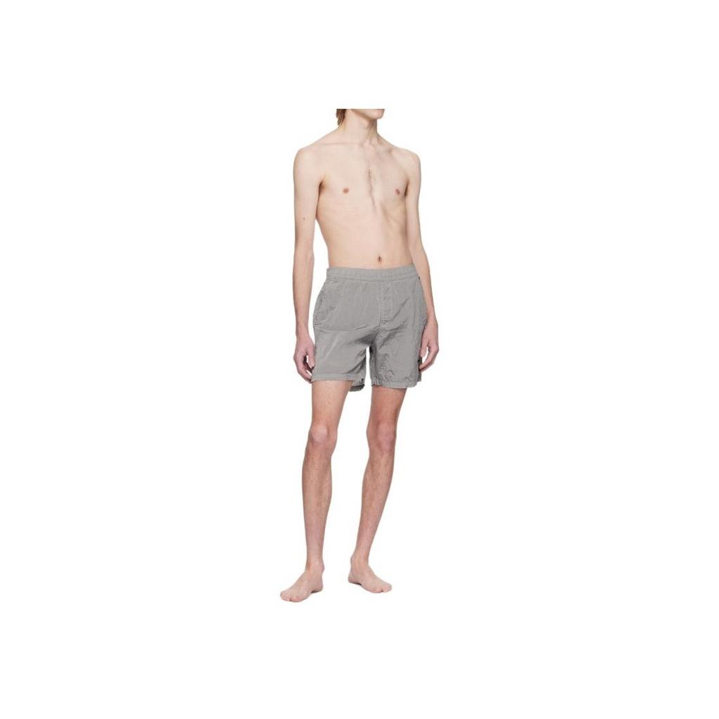 Stone Island Logo Patch Elastic Waist Swim Shorts Men swimwear Gray 1015B0943-V0003