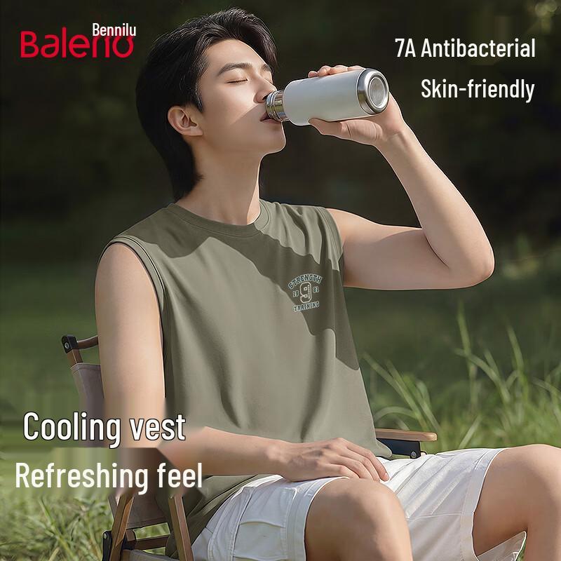 Baleno Men s Loose Fit Breathable Anti-Bacterial Tank Top XL