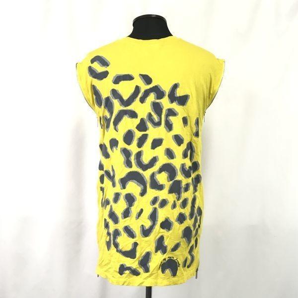 Marc Jacobs Flock Process Sleeveless Dress Size S Yellow Cut Sew T Shirt Side Zipper(USED)